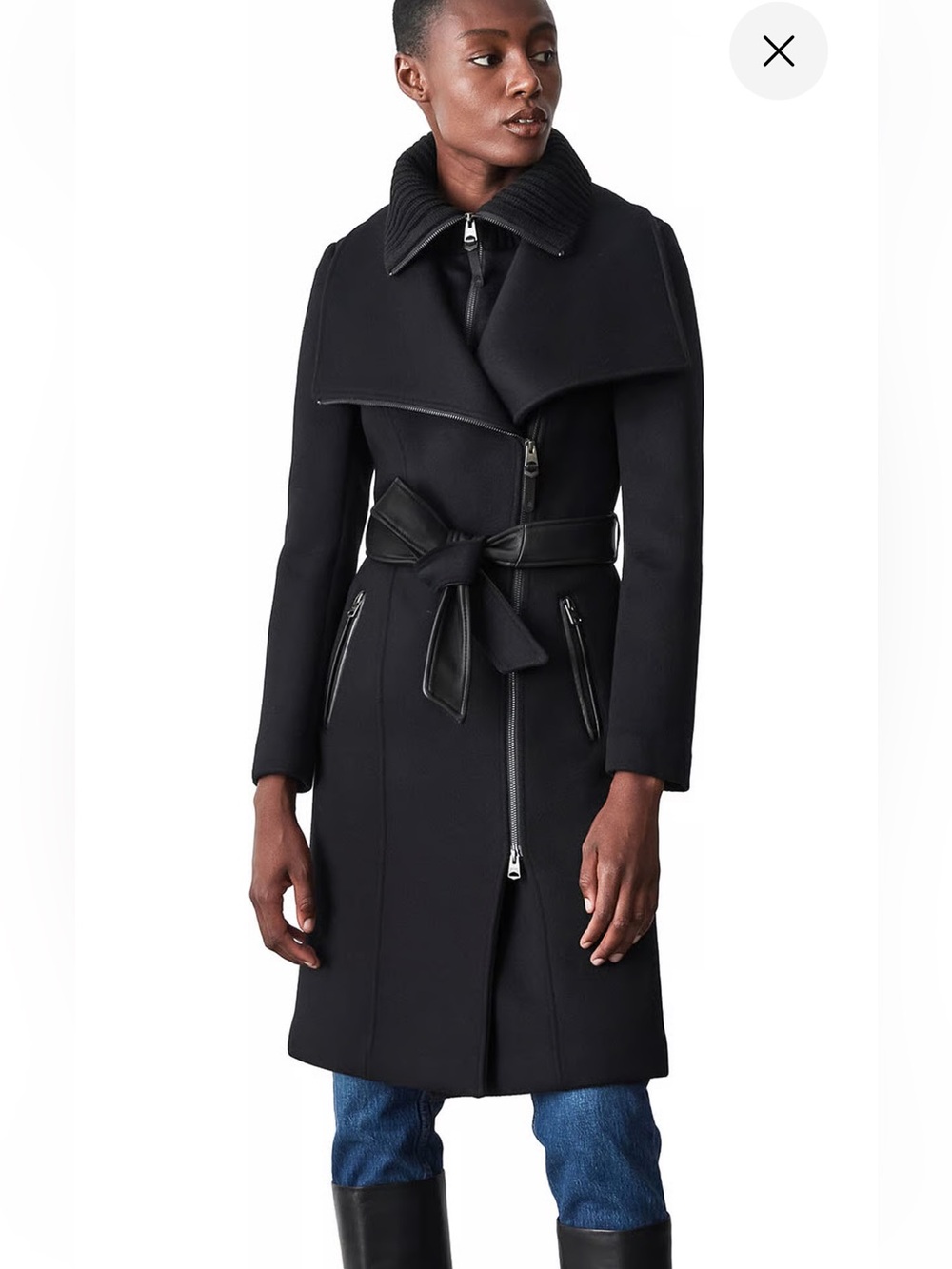 MACKAGE Nori 2-in-1 Belted Wool Coat with Sash Belt - Women's